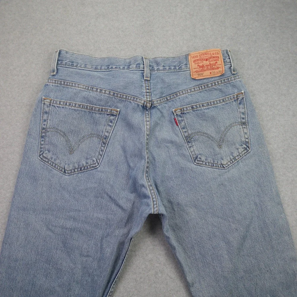 Levi's‎ 505 Jeans Mens 36x30 Light Wash Regular Fit Straight Leg Denim